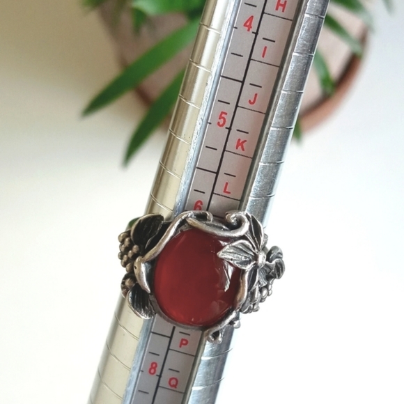 925 Sterling Silver Red Jasper Gemstone Ring Size 7 - Picture 2 of 10